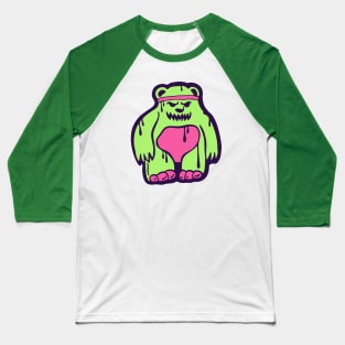 Evil Neon Teddy Bear Baseball T-Shirt